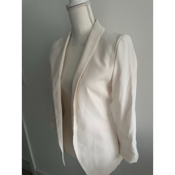 H&M Cream Long Sleeve Blazer Jacket Size 4 - Picture 4 of 5